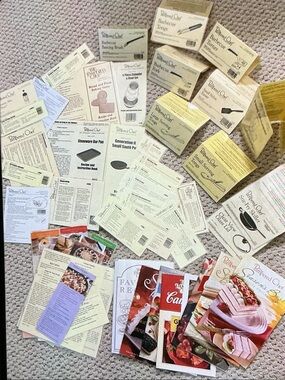 Pampered Chef Recipe Pamphlets & Inserts - Cream, Black, Red, Green